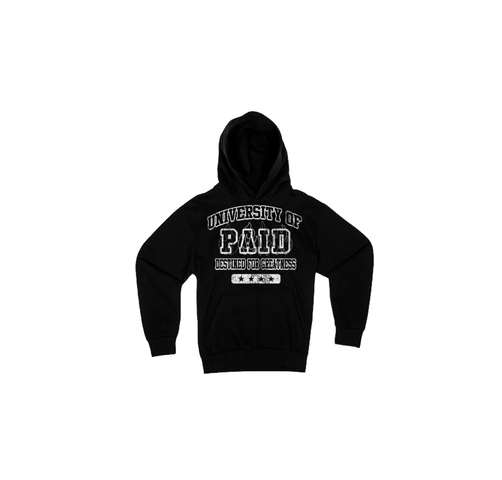 "UNIVERSITY OF PAID" SOLID HOODIE
