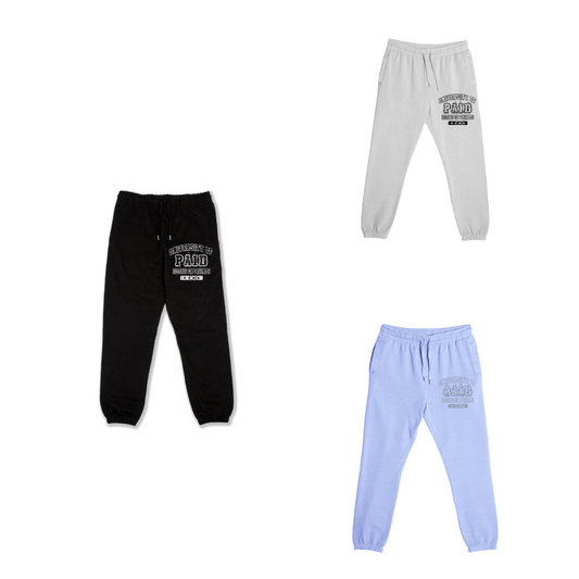 "UNIVERSITY OF PAID" SOLID SWEATPANTS